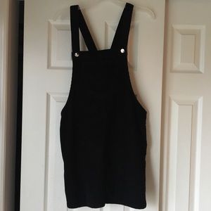 Black Corduroy Overall Skirt